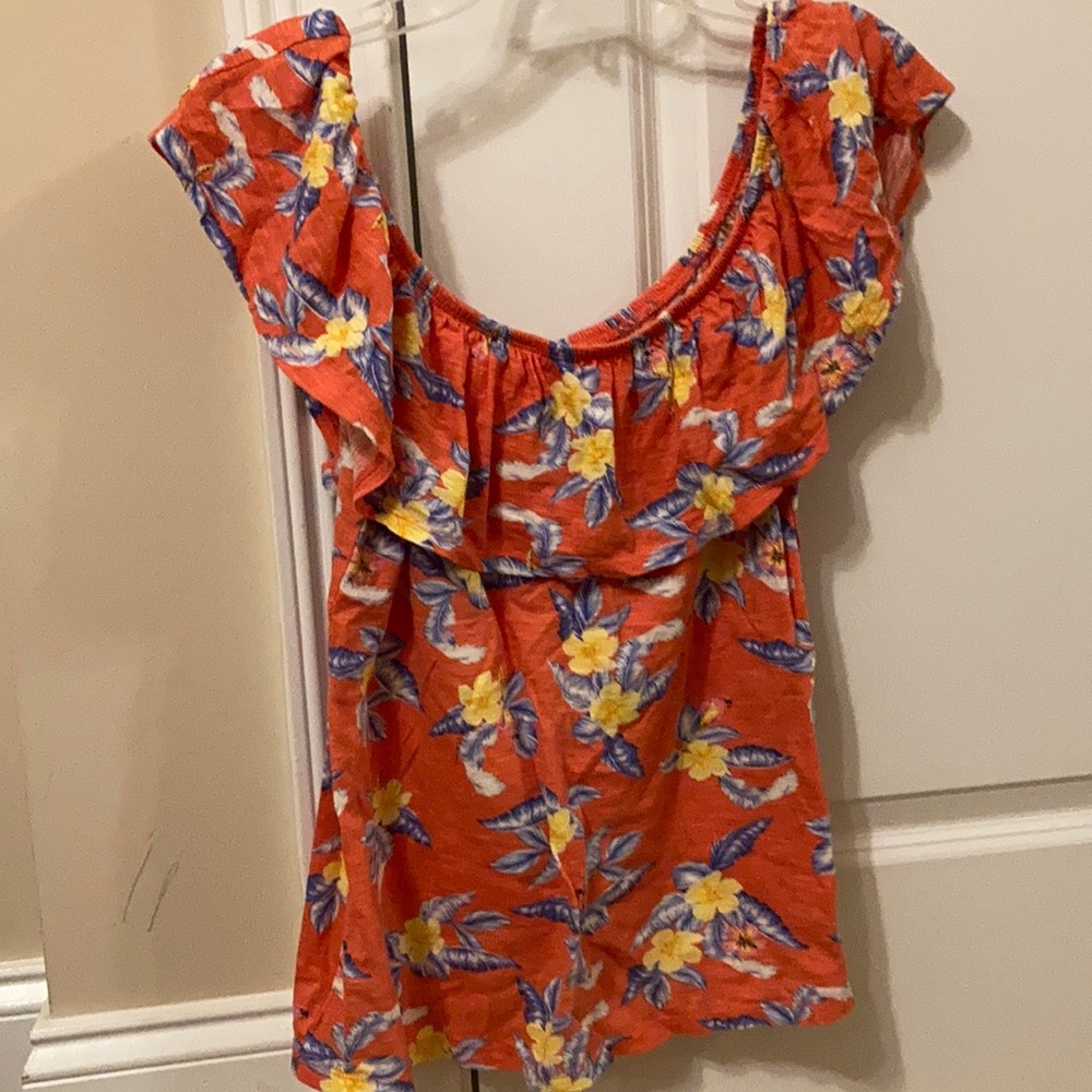 Tropical Old Navy Off the Shoulder Top size Medium